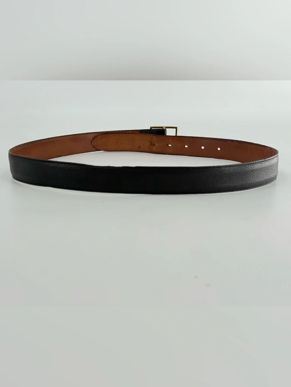 Bosca Wilson’s Leather Black Mens Vintage Belt 34 Pebbled Leather